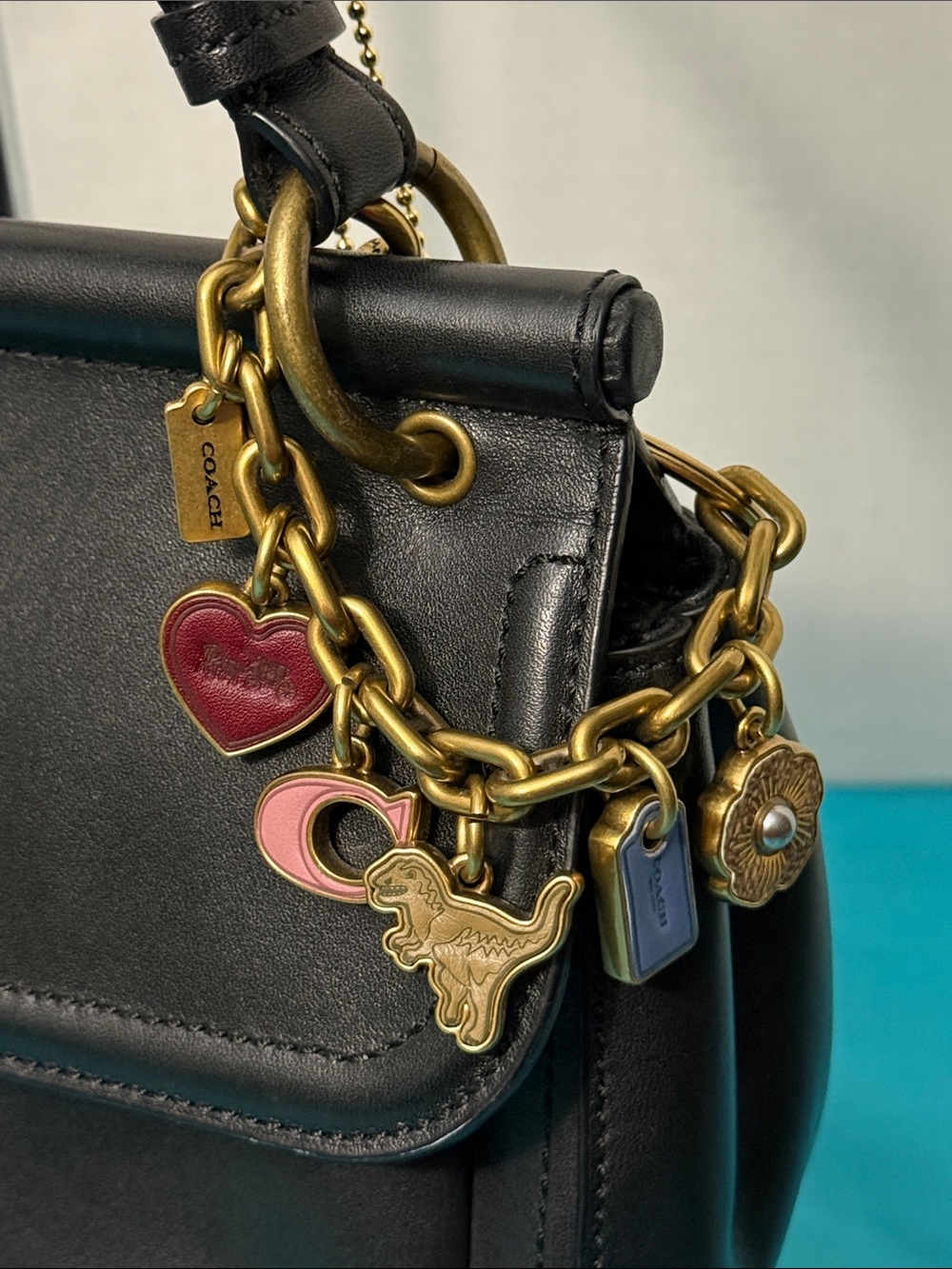RARE Coach Swag Bag Charm Chain (Brass)